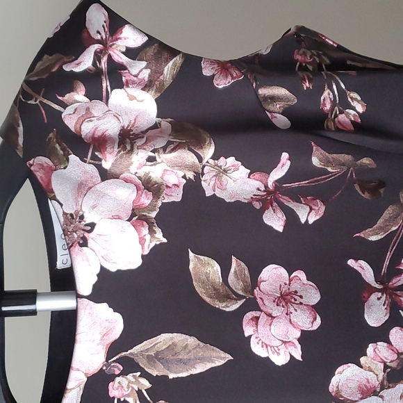 Pink metallic foil blossom floral print Cleo princess cut dress in size XL - Picture 2 of 15